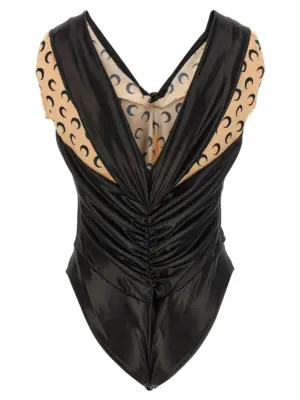 Logo bodysuit WTO393BK99 MARINE SERRE Black