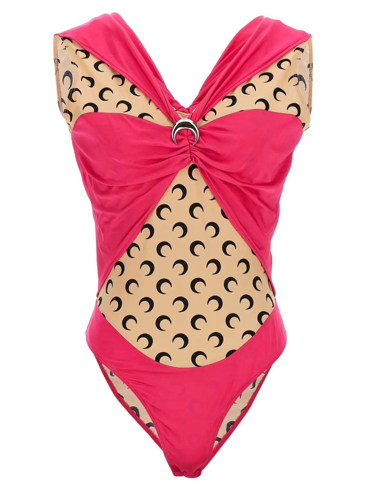 Боді з логотипом Marine Serre Фуксія 1 Logo bodysuit MARINE SERRE Fuchsia