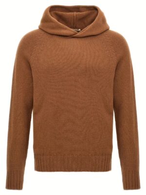 Wool hooded sweater MA'RY'YA Brown
