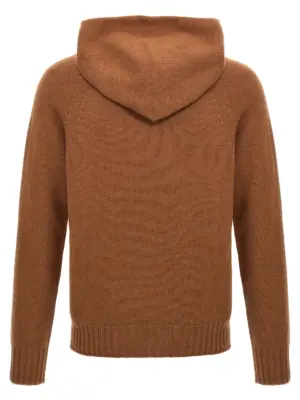Wool hooded sweater YNK043B4 MA'RY'YA Brown