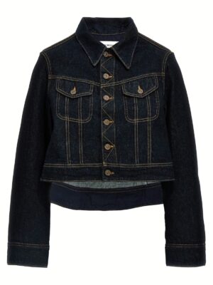 Denim cropped jacket VICTORIA BECKHAM Blue