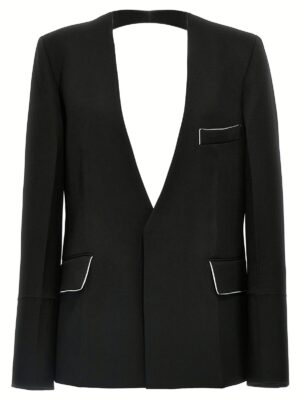 'Shrunken Collarless Open-Back' blazer VICTORIA BECKHAM Black