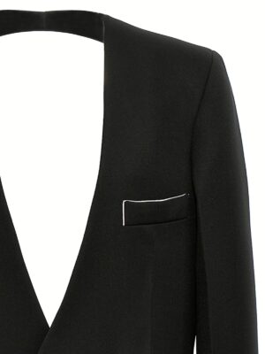 'Shrunken Collarless Open-Back' blazer Woman VICTORIA BECKHAM Black
