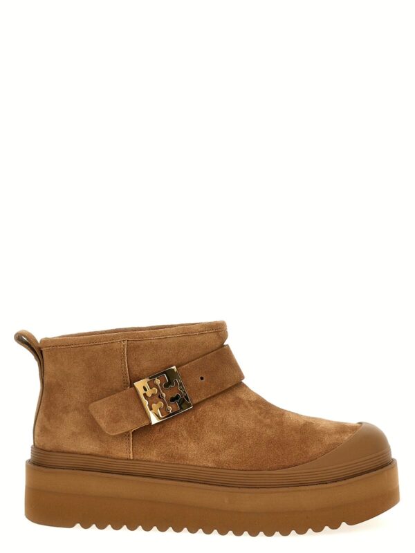'Mellow Shearling Platform' ankle boots TORY BURCH Brown