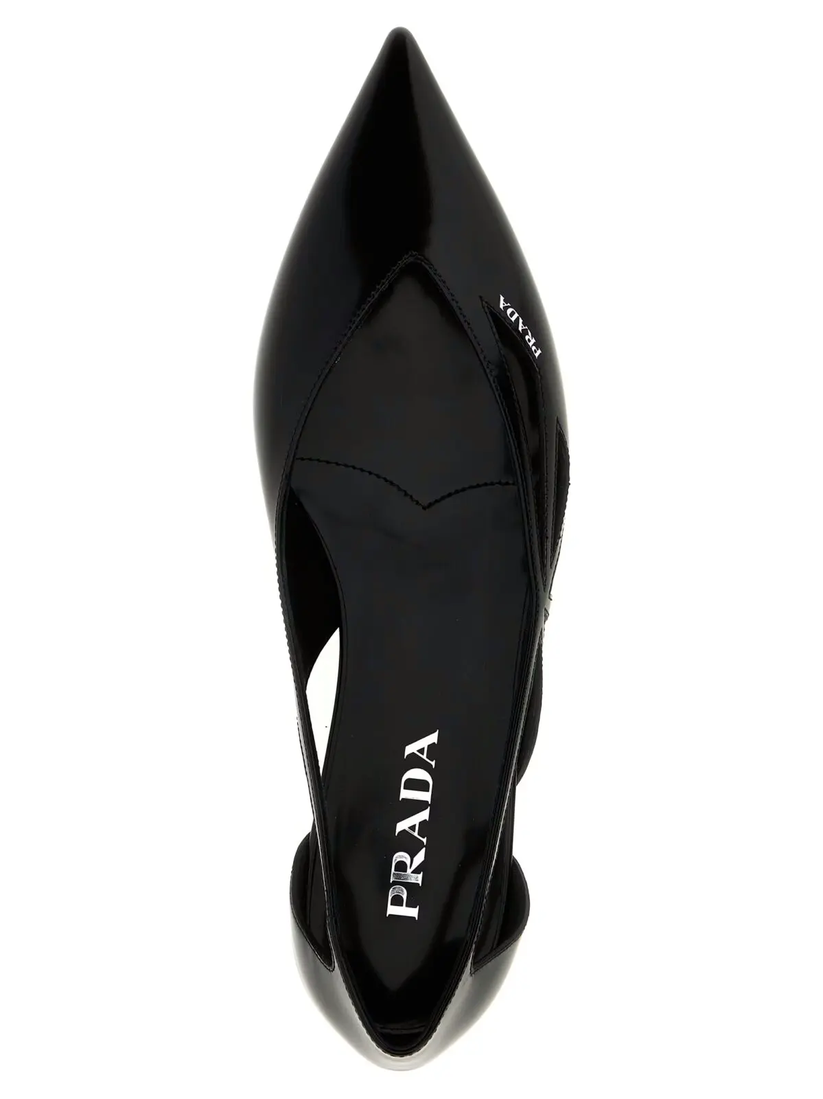 Балетки Prada Cut-out leather Чорні 4 Cut-out leather ballet flats 100% cow leather (Bos Taurus) PRADA Black