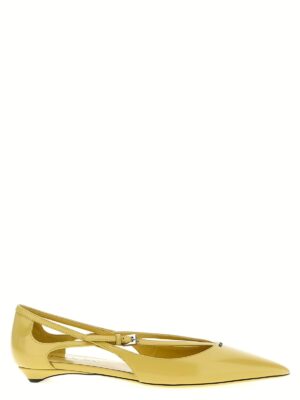 Logo leather ballet flats PRADA Yellow