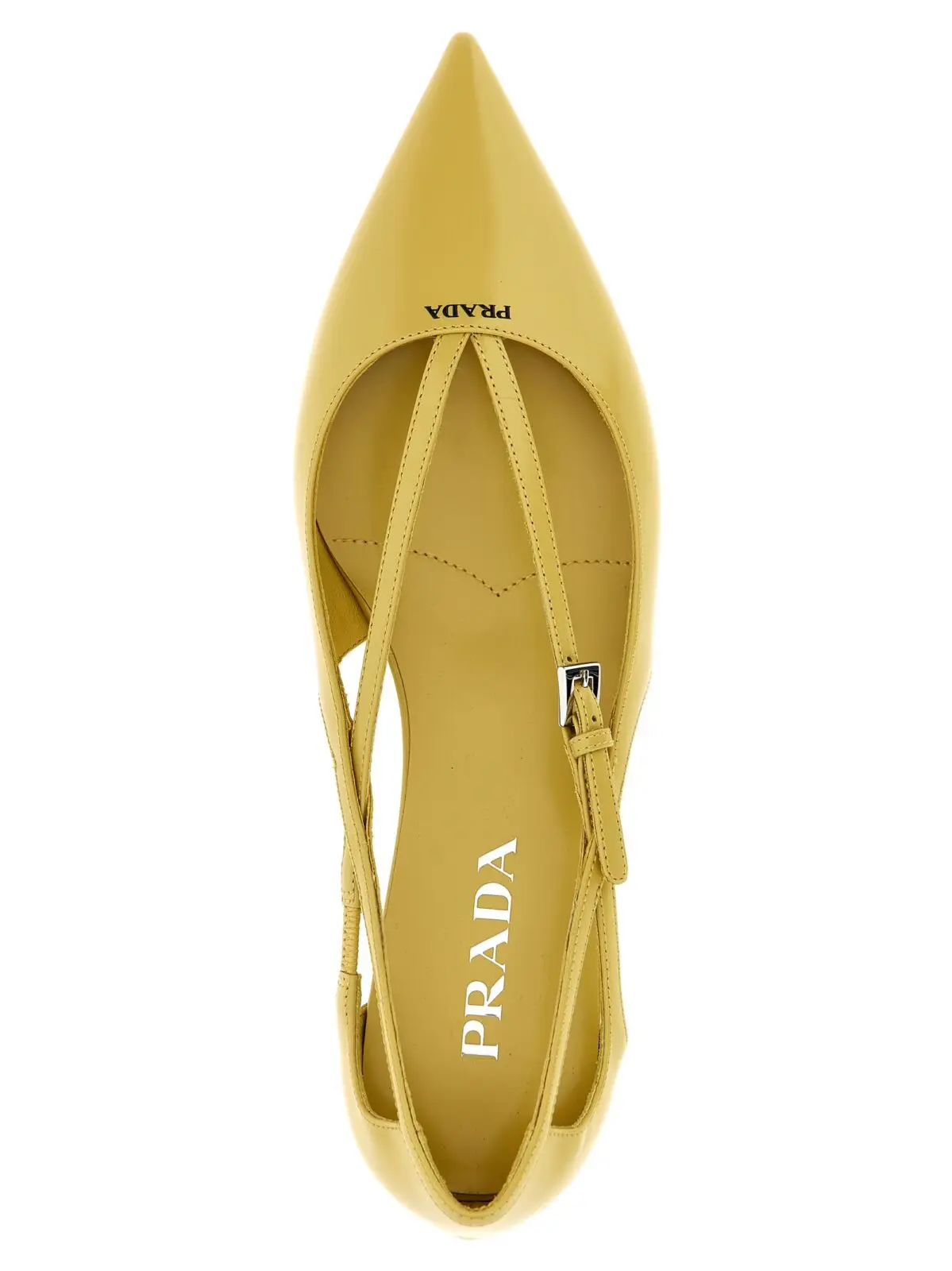 Балетки Prada Logo leather Жовті 4 Logo leather ballet flats 100% cow leather (Bos Taurus) PRADA Yellow