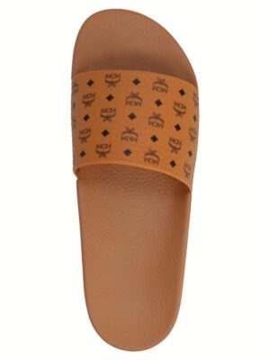 all-over monogram slides Man MCM Brown