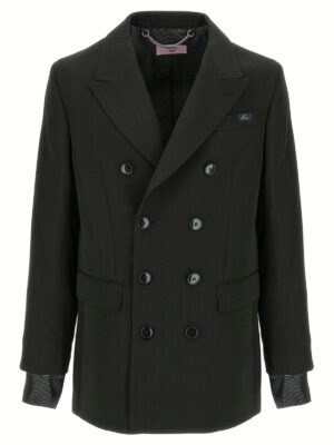 Striped double-breasted blazer MARTINE ROSE Black