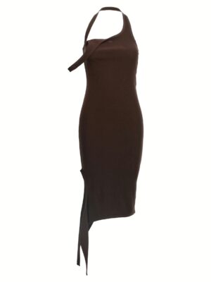 'Undressed Light Knit' dress COURREGES Brown