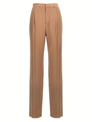 Crepe silk pants SAINT LAURENT Beige