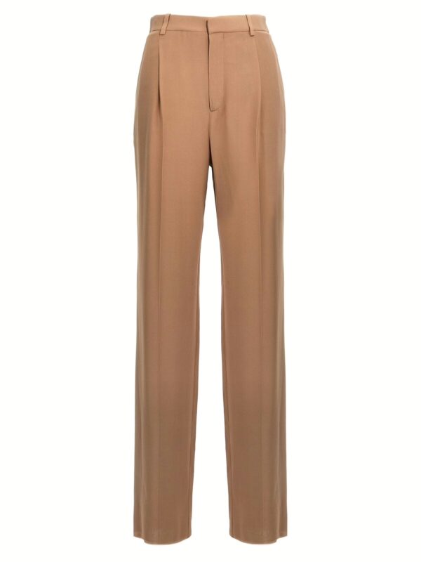 Crepe silk pants SAINT LAURENT Beige