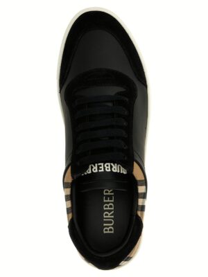 Check insert sneakers 74% calfskin leather 26% cotton BURBERRY Black
