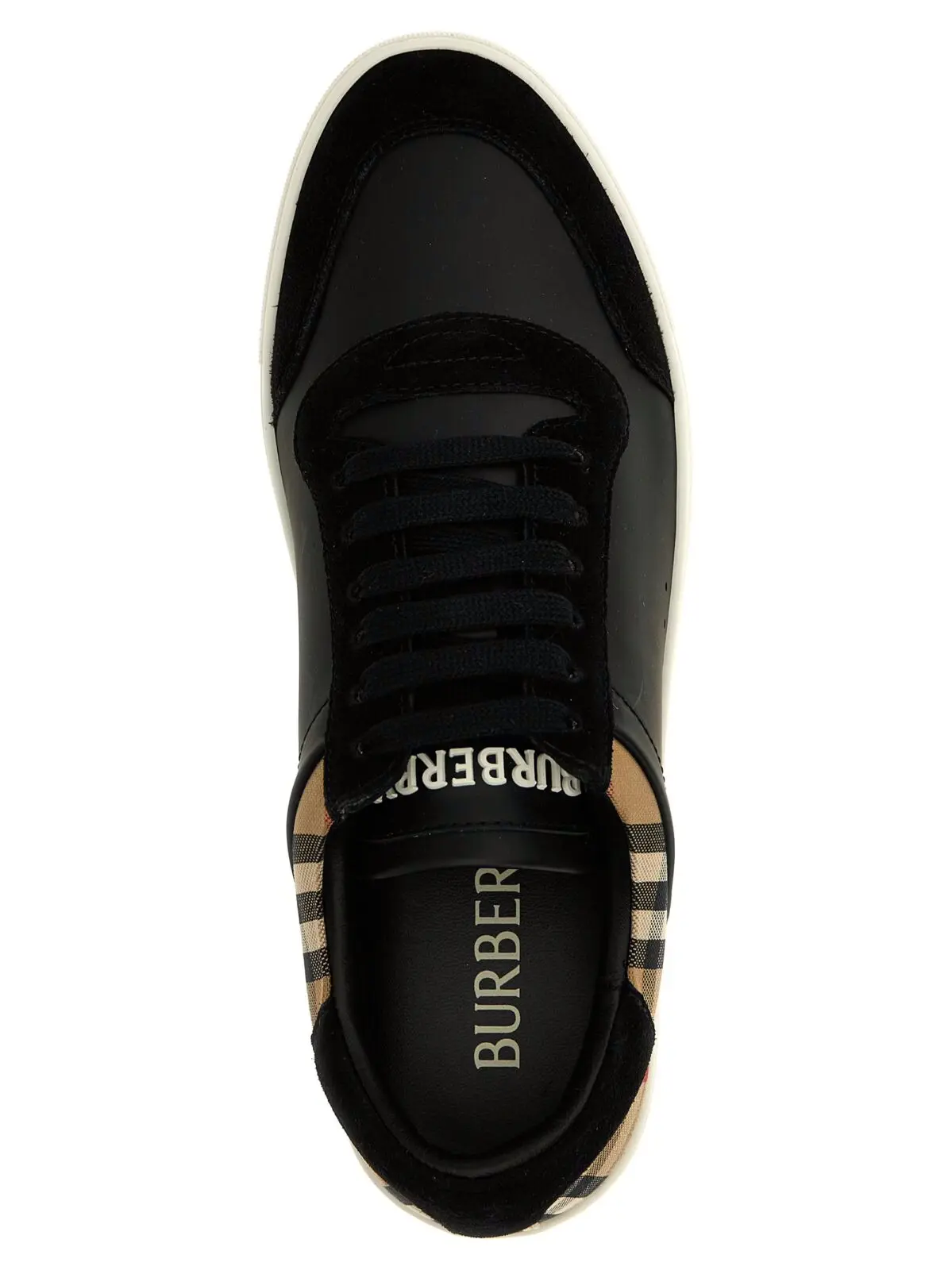 Кросівки Burberry Check insert Чорні 4 Check insert sneakers 74% calfskin leather 26% cotton BURBERRY Black
