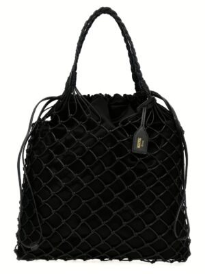 Woven nappa leather shopping bag MOSCHINO Black