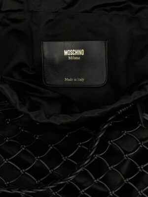 Woven nappa leather shopping bag  MOSCHINO Black