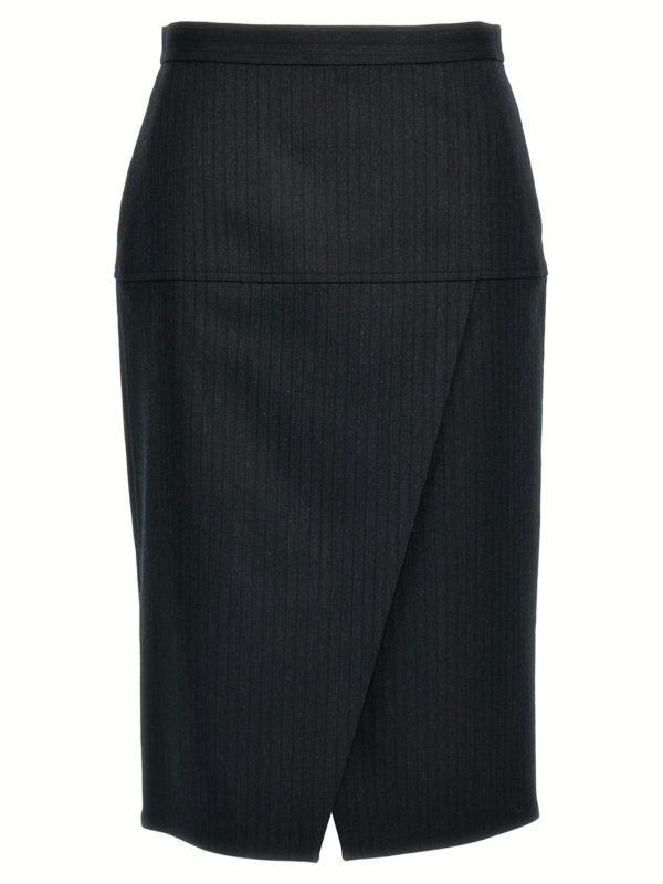 Pinstriped wool skirt FENDI Gray