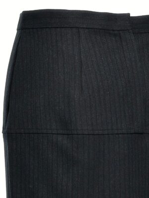 Pinstriped wool skirt 97% virgin wool 2% elastane 1% polyester FENDI Gray