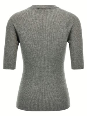 Lurex ribbed sweater M9A822200C079 BRUNELLO CUCINELLI Gray