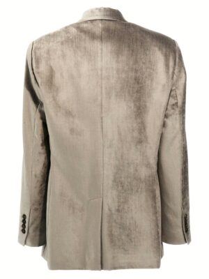 Single-breasted chenille blazer MD5817217C5099 BRUNELLO CUCINELLI Gray