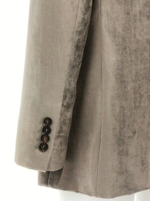 Single-breasted chenille blazer 58% cotton 42% viscose BRUNELLO CUCINELLI Gray