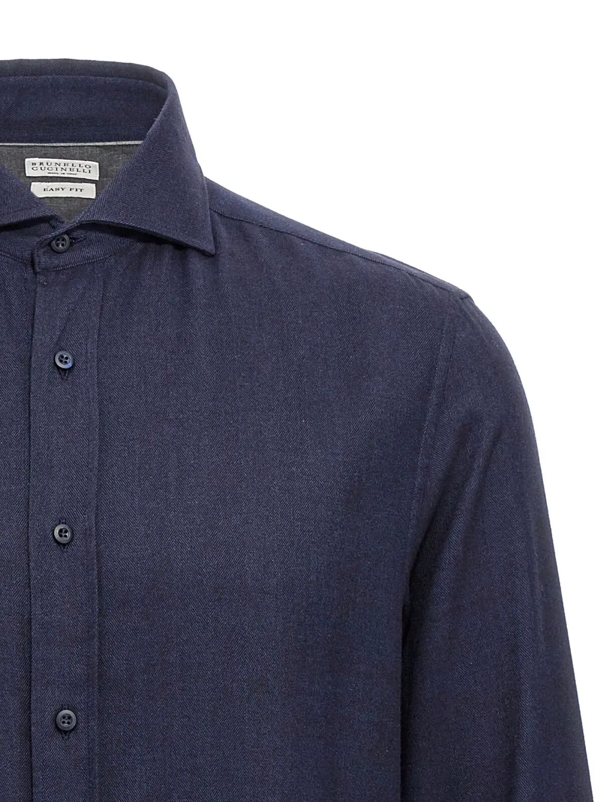 Сорочка Brunello Cucinelli Flannel Синя 3 Herringbone shirt Man BRUNELLO CUCINELLI Blue