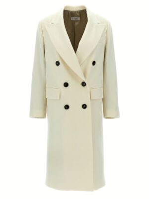 Double-breasted coat ALBERTO BIANI White