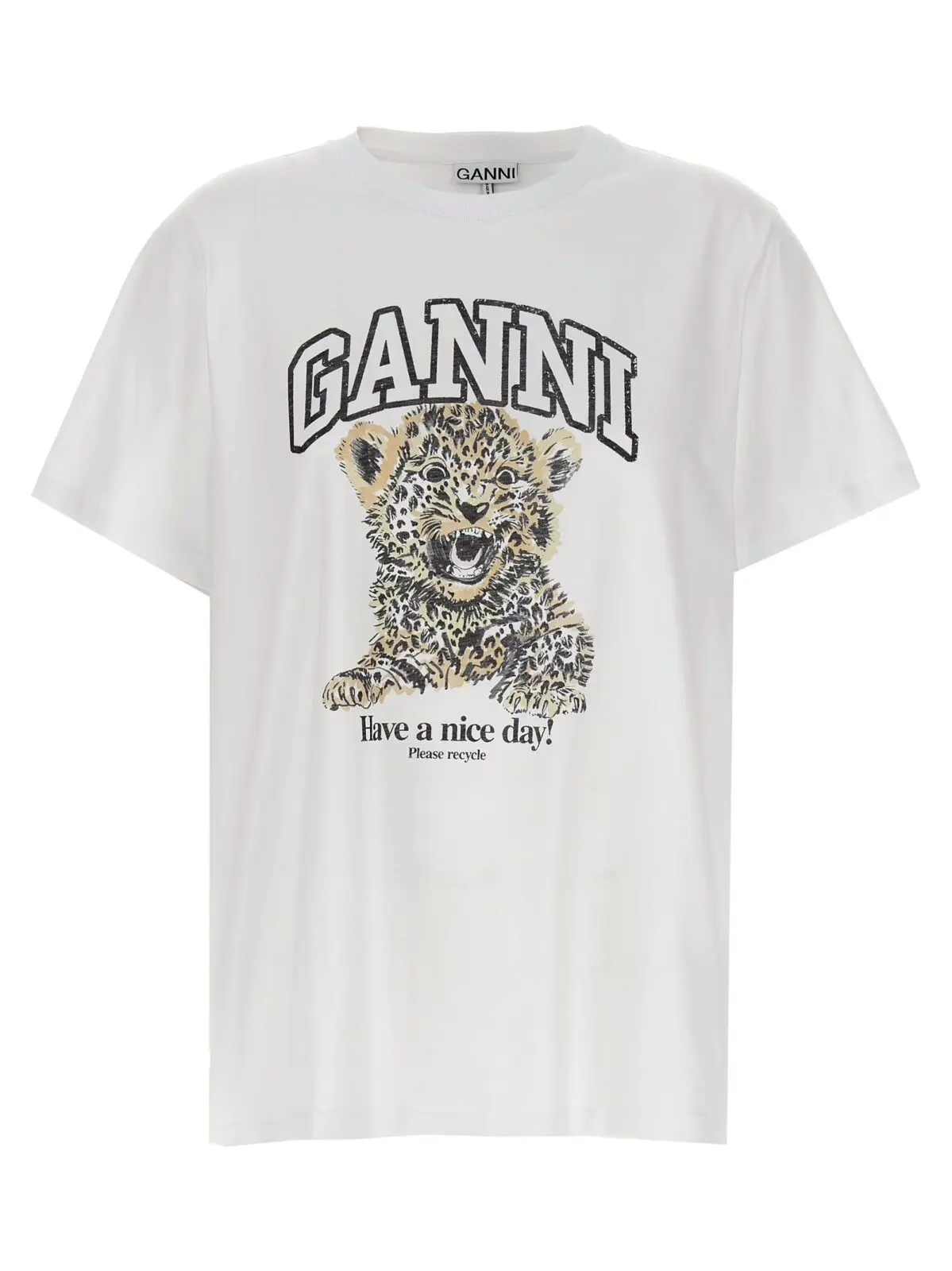 Футболка Ganni Leopard Багатокольорова 1 'Leopard' T-shirt GANNI Multicolor