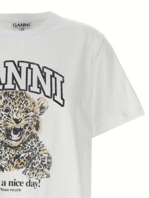 'Leopard' T-shirt Woman GANNI Multicolor