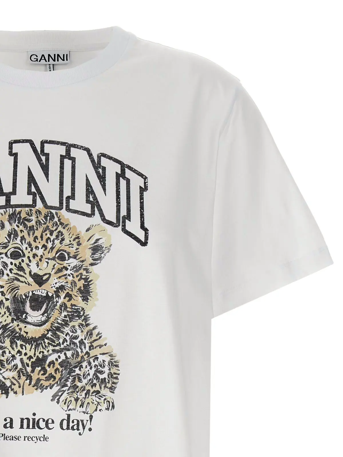 Футболка Ganni Leopard Багатокольорова 3 'Leopard' T-shirt Woman GANNI Multicolor