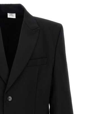 'Logo Embroidered' blazer Man VETEMENTS Black