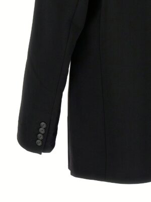 'Logo Embroidered' blazer 93% virgin wool 4% elastane 3% polyamide VETEMENTS Black