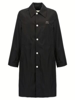 Technical twill trench coat AMI PARIS Black