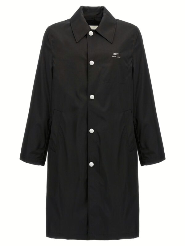 Technical twill trench coat AMI PARIS Black