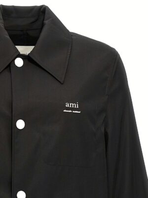 Technical twill trench coat Man AMI PARIS Black