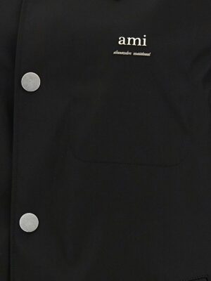 Technical twill trench coat 70% polyamide 30% cotton AMI PARIS Black