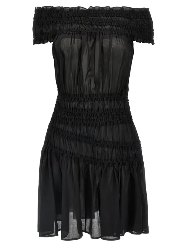 'Smocked Cotton' dress TORY BURCH Black