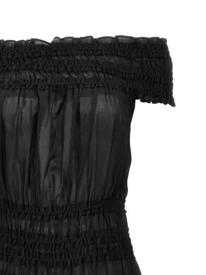 'Smocked Cotton' dress Woman TORY BURCH Black