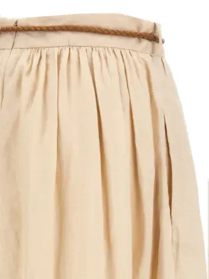 'Wylie' skirt 100% linen ZIMMERMANN Beige