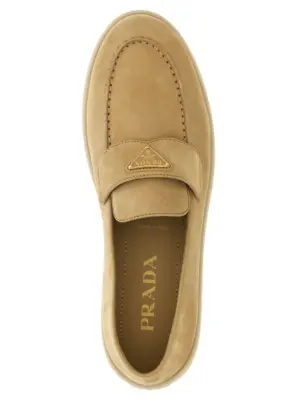 Logo loafers 100% calfskin leather (Bos Taurus) PRADA Beige