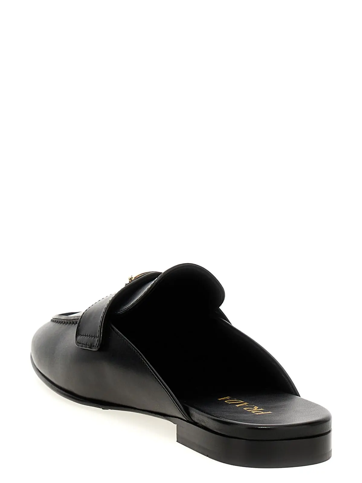 Сабо Prada Leather Чорні 3 Leather sabots Woman PRADA Black