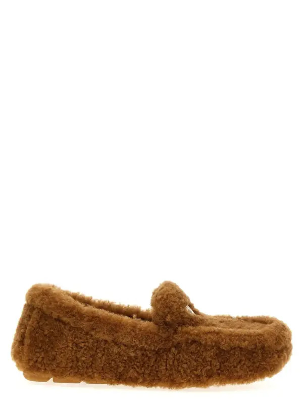 Shearling loafers PRADA Brown