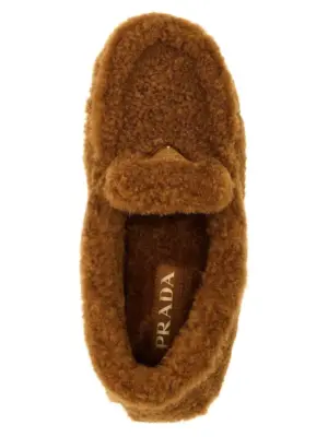 Shearling loafers 100% Ovis Aries leather PRADA Brown