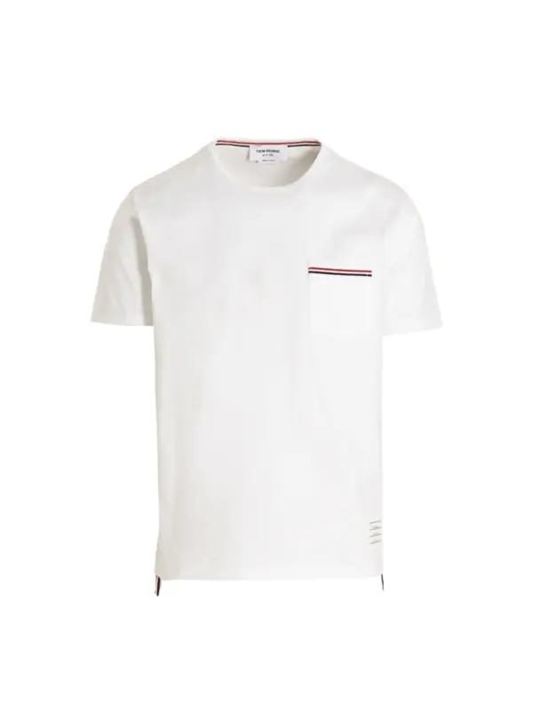 Logo band jersey t-shirt THOM BROWNE White