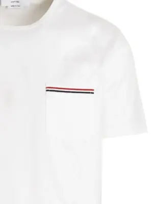 Logo band jersey t-shirt Man THOM BROWNE White