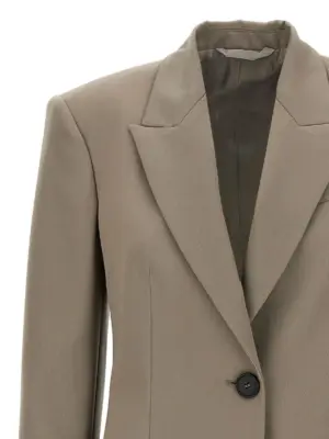 Single-breasted wool blazer Woman THE ATTICO Gray