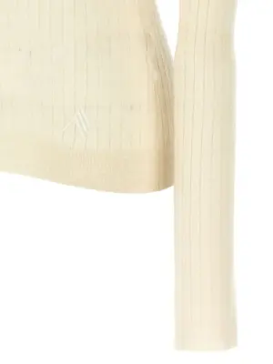 Ribbed sweater 70% cachemire 30% silk THE ATTICO White