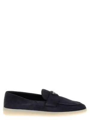 Logo loafers PRADA Blue