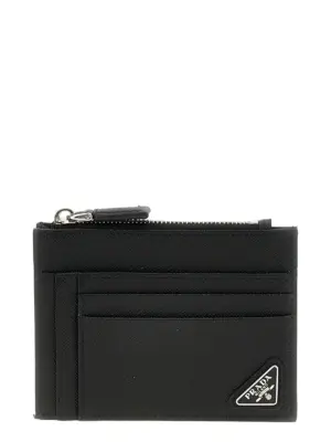 Saffiano logo card holder PRADA Black