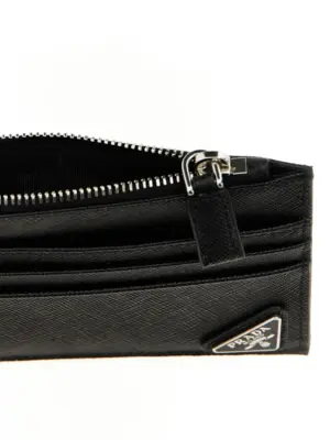 Saffiano logo card holder Man PRADA Black